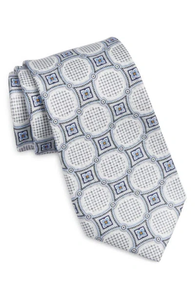 Nordstrom Medallion Silk Tie In Silver