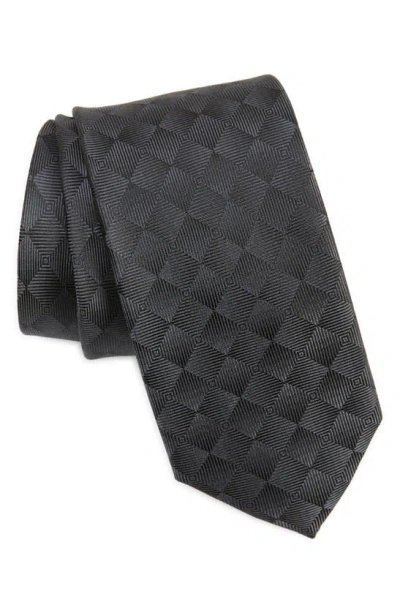 Nordstrom Medina Geo Pattern Silk Tie In Black