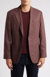 Nordstrom Mélange Wool & Silk Blend Sport Coat In Burgundy Cerchi Texture