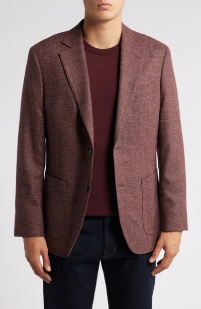 Nordstrom Mélange Wool & Silk Blend Sport Coat In Burgundy Cerchi Texture