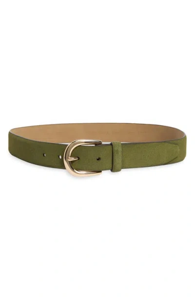 Nordstrom Melony Suede Belt In Olive- Gold