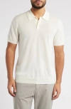 Nordstrom Merino Wool & Silk Polo Sweater In Ivory Pristine