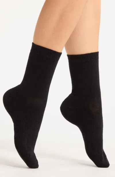 Nordstrom Merino Wool Blend Crew Socks In Black