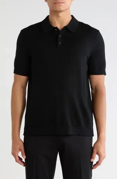Nordstrom Merino Wool Polo In Black