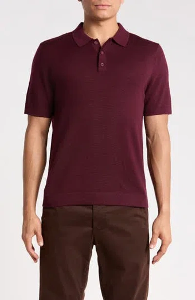 Nordstrom Merino Wool Polo In Burgundy