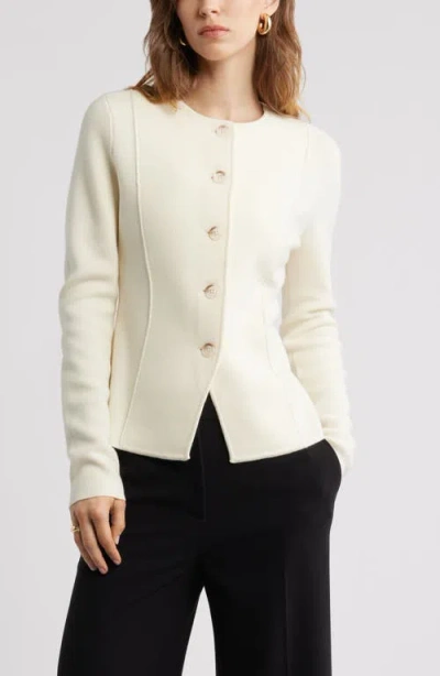 Nordstrom Merino Wool Sweater Jacket In Neutral