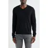 Nordstrom Merino Wool V-neck Sweater In Black
