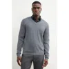 Nordstrom Merino Wool V-neck Sweater In Gray