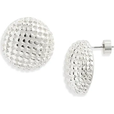 Nordstrom Mesh Button Stud Earrings In Metallic