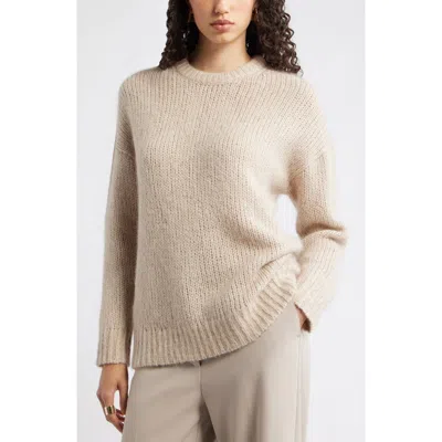 Nordstrom Metallic Crewneck Sweater In Brown