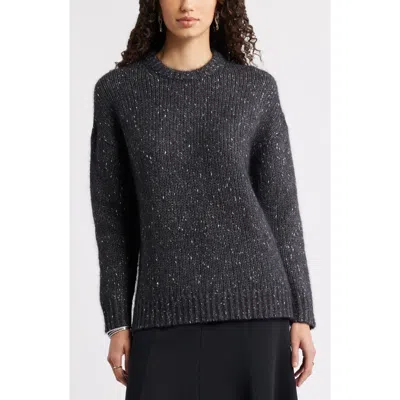 Nordstrom Metallic Crewneck Sweater In Gray