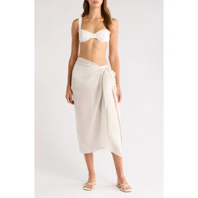 Nordstrom Metallic Stripe Pareo In White