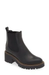 Nordstrom Miah Water Resistant Chelsea Lug Boot In Black