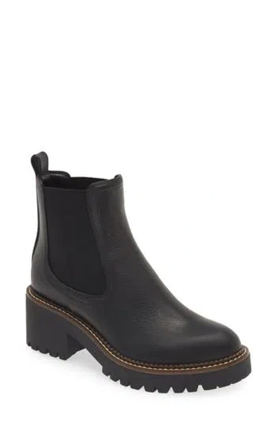 Nordstrom Miah Water Resistant Chelsea Lug Boot In Black
