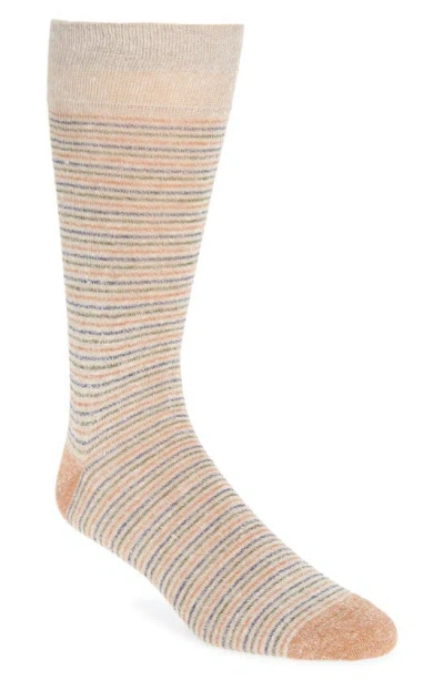 Nordstrom Microstripe Dress Socks In Pink -brown Multi
