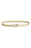 Nordstrom Mina Skinny Leather Belt In Brown