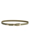 Nordstrom Mina Skinny Leather Belt In Green