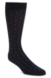 Nordstrom Mini Dot Cotton Blend Dress Socks In Blue