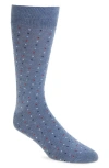 Nordstrom Mini Dot Cotton Blend Dress Socks In Blue