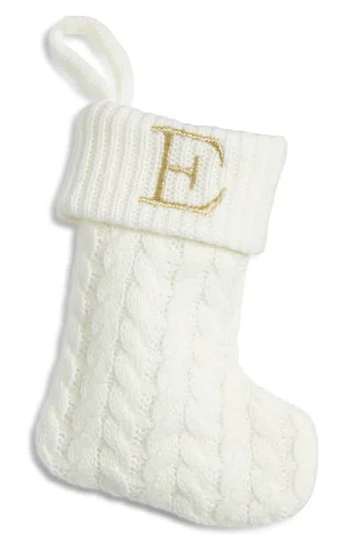 Nordstrom Mini Monogram Cable Christmas Stocking In White