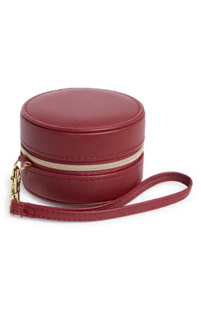 Nordstrom Mini Round Jewelry Box In Burgundy