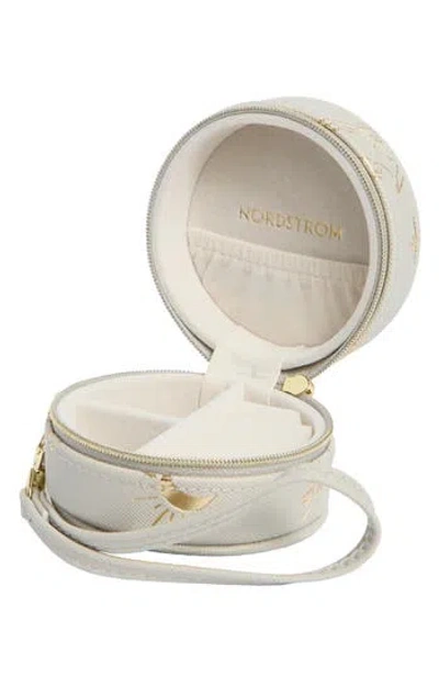 Nordstrom Mini Round Jewelry Box In Grey- Gold- Celestial