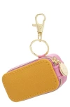 Nordstrom Mini Travel Jewelry Case Key Chain In Fucshia- Yellow