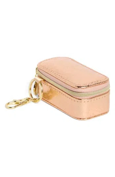 Nordstrom Mini Travel Jewelry Case Key Chain In Gold