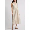 Nordstrom Mixed Media Stretch Cotton Tank Maxi Dress In Brown
