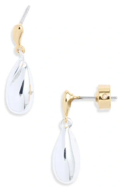 Nordstrom Mixed Metal Teardrop Drop Earrings In White