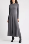 Nordstrom Mock Neck Long Sleeve Maxi Dress In Gray