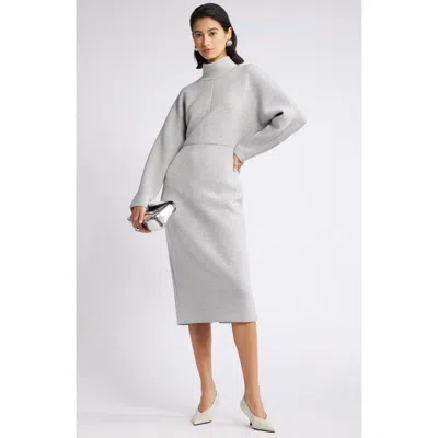 Nordstrom Mock Neck Midi Dress In Grey Heather