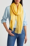 Nordstrom Modal & Silk Scarf In Yellow Rattan Combo