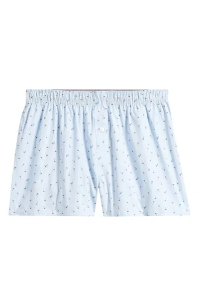 Nordstrom Modern Woven Cotton Boxers In Blue