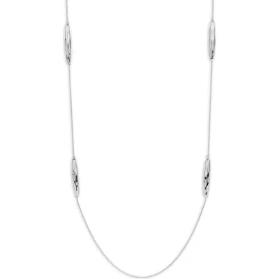 Nordstrom Molten Bead Station Necklace In Silver