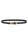 Nordstrom Molten Buckle Leather Belt In Black