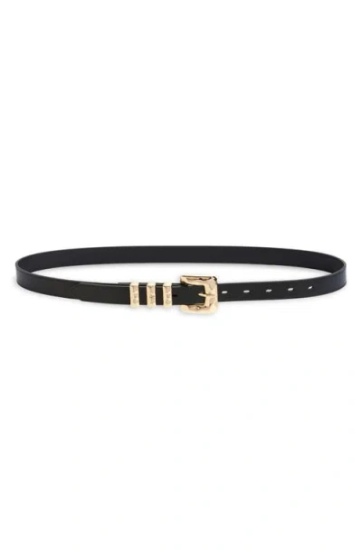Nordstrom Molten Buckle Leather Belt In Black