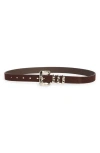Nordstrom Molten Buckle Leather Belt In Brown