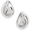 Nordstrom Molten Teardrop Stud Earrings In Rhodium