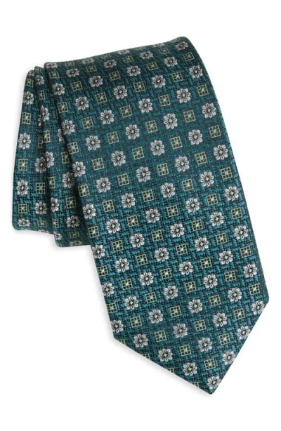 Nordstrom Montagna Neat Floral Medallion Silk Jacquard Tie In Green