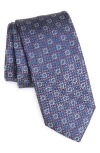 Nordstrom Montagna Neat Floral Medallion Silk Jacquard Tie In Blue