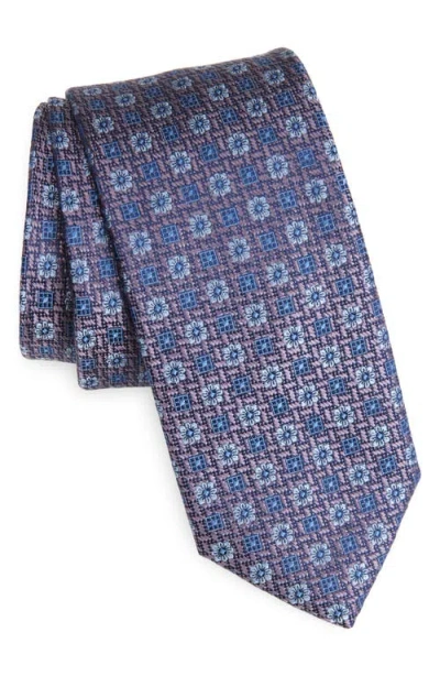 Nordstrom Montagna Neat Floral Medallion Silk Jacquard Tie In Blue