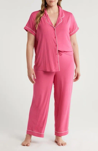 Nordstrom Moonlight Crop Pajamas In Pink Carmine