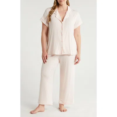 Nordstrom Moonlight Crop Pajamas In Pink Peony Bud