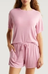 Nordstrom Moonlight Easy Rib Short Pajamas In Pink Prince