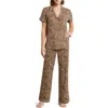 Nordstrom Moonlight Eco Crop Pajamas In Beige Leopard Spots