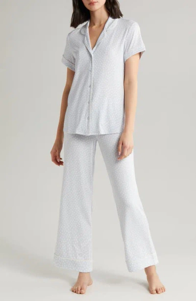 Nordstrom Moonlight Eco Crop Pajamas In Blue Feather Hatch Dot