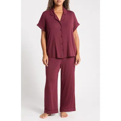 Nordstrom Moonlight Eco Crop Pajamas In Burgundy