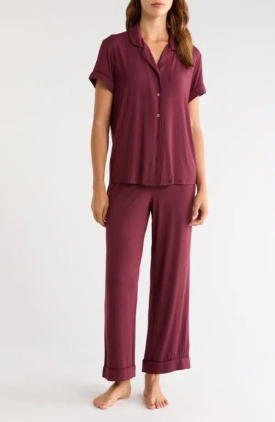 Nordstrom Moonlight Eco Crop Pajamas In Burgundy