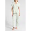 Nordstrom Moonlight Eco Crop Pajamas In Green Sigh Medium Stripe